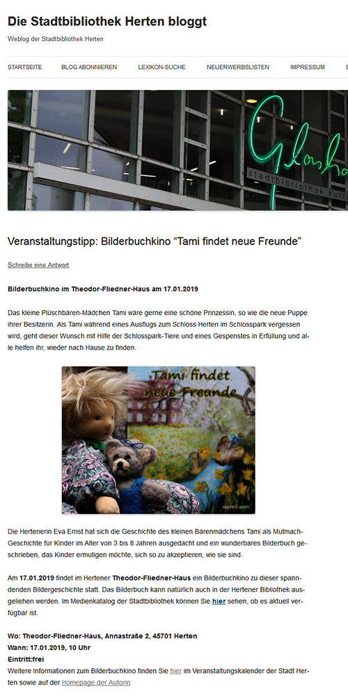 Stadtbibliothek Herten: Tami findet neue Freunde