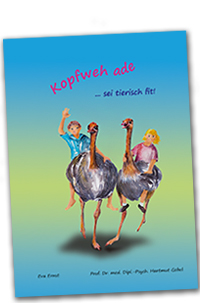 Kopfweh ade, Buch über Kindermigräne Kopfweh ade, Umschlag Buch über Kindermigräne