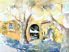 Aquarell Eva Ernst Herten; Malreise Lourmarin Provence