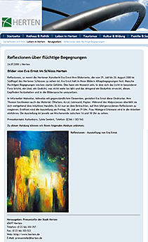 Kunst Kultur Herten, Eva Ernst, Ausstellung Reflexionen, Südflügel Schloss Herten