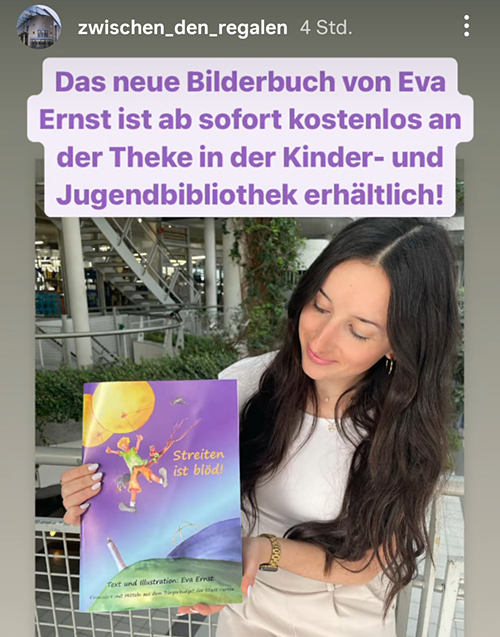Kultur, Kunst Herten, Stadtbibliothek Herten, Glashaus, Kinderbuch "Streiten ist blöd" von Eva Ernst