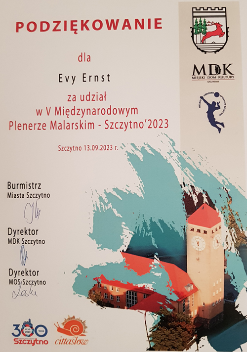 Pleinairmalerei und Ausstellung in Szczytno Eva Ernst