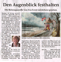 Kunst Kultur Herten, Ausstellung Eva Ernst Herten, AWO, Reiseaquarelle