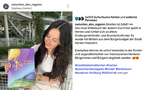 Stadtbibliothek Herten, Kultur, Kunst, Herten, Glashaus, Kinderbuch Streiten ist blöd von Eva Ernst